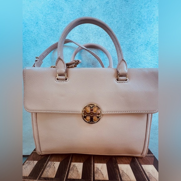 Tory Burch Duet Chain Convertible Satchel Shoulder Strap Hand Bag Purse Pink EUC - Picture 2 of 16